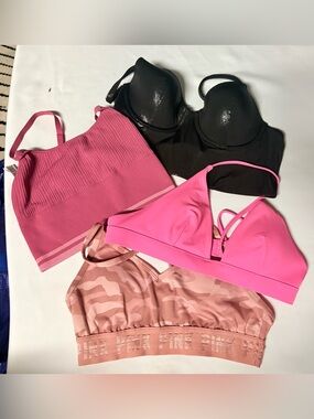 PINK Victoria's Secret Mixed Pink & Black Sports Bra Set